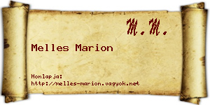 Melles Marion névjegykártya